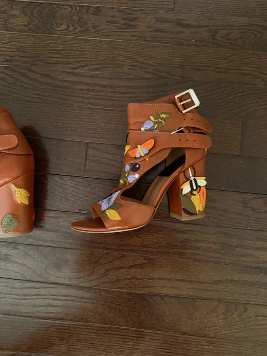 Laurence Dacade Brown Leather Floral Sandals Size 37 - Picture 6 of 11